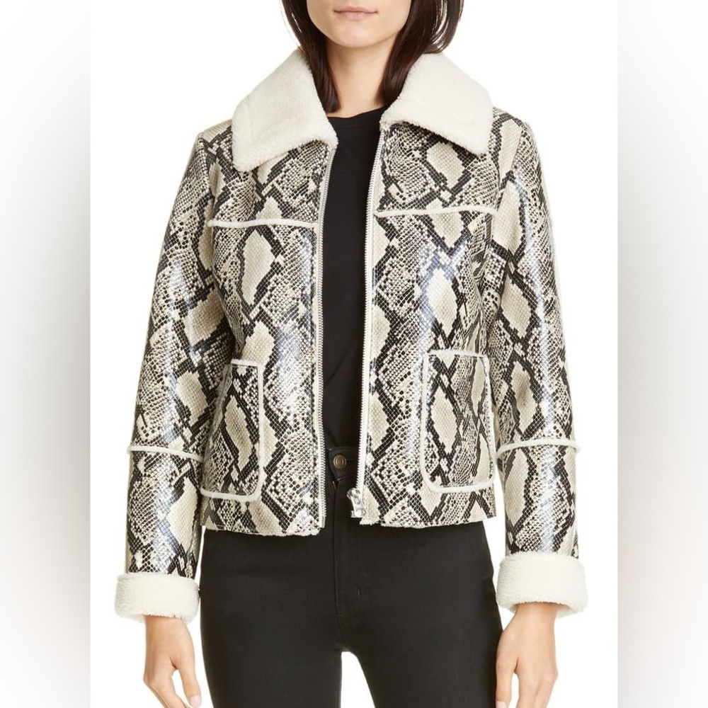 Stand Studio Black and White Teddy Jacket